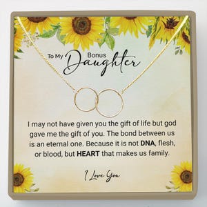 gift for bonus daughter dainty necklace, birthday gift box for stepdaughter, other daughter, adopted daughter, 2nd daughter