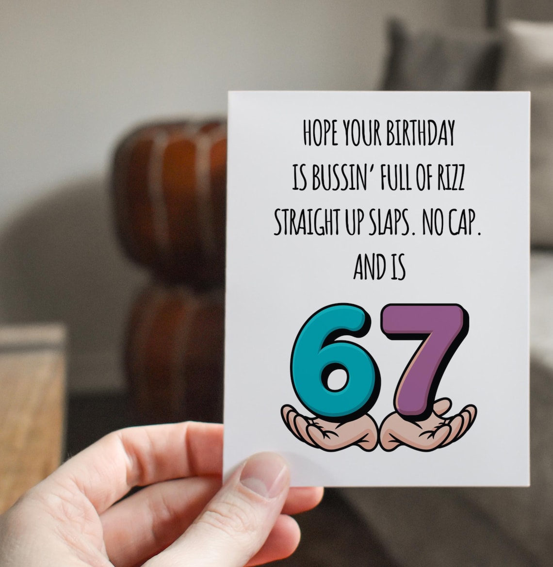 Funny 67 Six Seven Birthday Card, Viral Meme, Rizz - Etsy