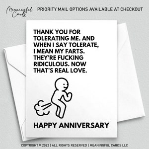 Carte d'anniversaire drôle pour lui, carte de pet drôle pour femme