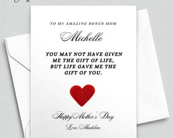 Tarjeta personalizada para el Día de la Madre con corazón de fieltro