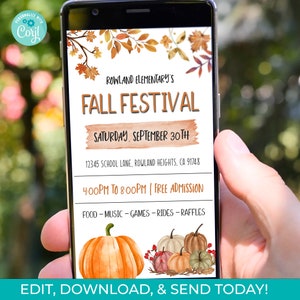 Bearbeitbare Herbstfest Einladung, Ernte-Thema (Digitaler Download)