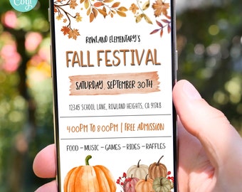 Editable Fall Festival Invitation, Harvest Theme (Digital Download)