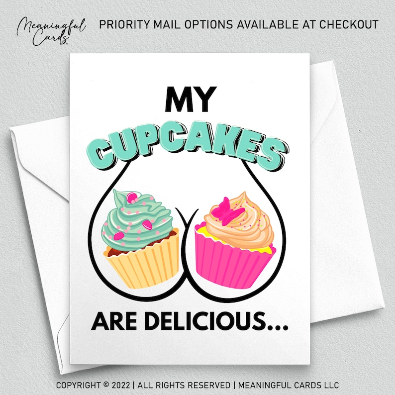 Tarjeta de tetas traviesas, tarjeta sucia para novio imagen 1