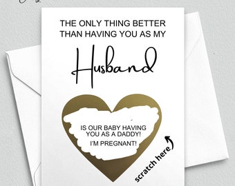 Pregnancy Reveal Scratch Off Card, Husband, Dad To Be