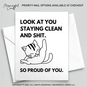 Look at you stay clean and shit, carte pour un être cher sobre en convalescence, cadeau sobriété pour homme, cadeaux de récupération pour homme, carte sobre