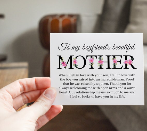 Happy Mothers Birthday Card For Boyfriends Mom Good Gifts Mother's