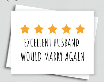 Funny Anniversary Card For Husband, Excellent Husband Design