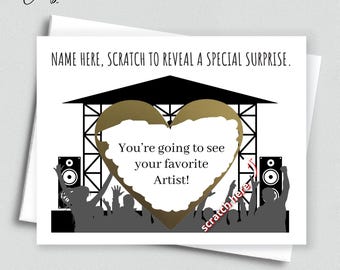 Surprise Concert Scratch Off Card, Concert Birthday Gift Scratch Off Surprise Concert Card, You&#39;re Going to See Scratch to Reveal