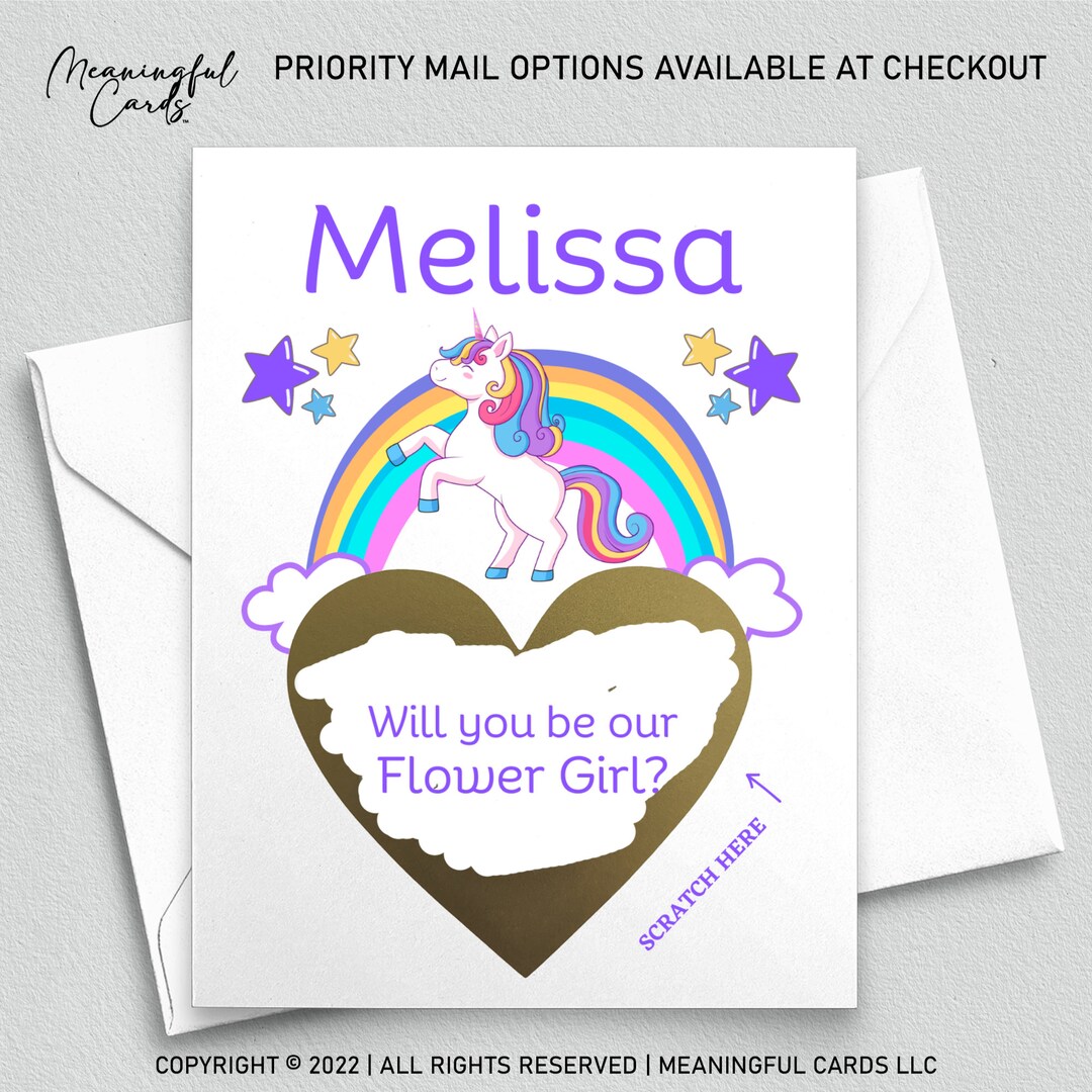 Flower Girl Proposal Card Scratch off Card, Will You Be Our Flower Girl