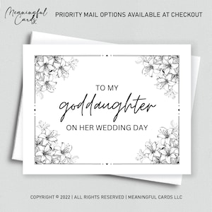 To my Goddaughter on Her Wedding Day - Card for Goddaughter, Wedding Day Card for Goddaughter