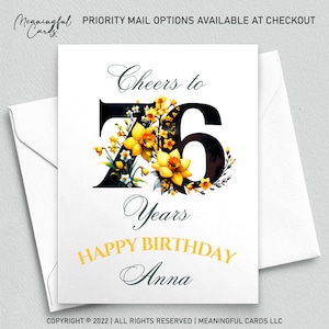 Personalized 76th Birthday Card: Floral Design
