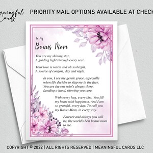 Carte bien pensée pour carte poème fête des mères maman en prime, cadeau attentionné pour carte d'anniversaire maman en prime, rose lavande