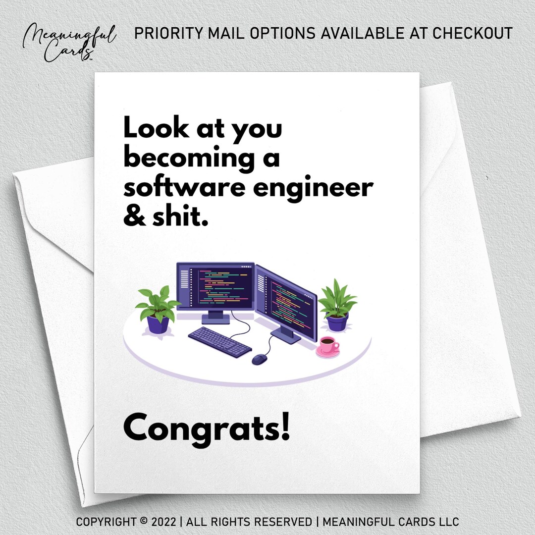 Programmer Graduation Meme Funny Software Engineer Graduation Card, New Software Programmer Gift ...