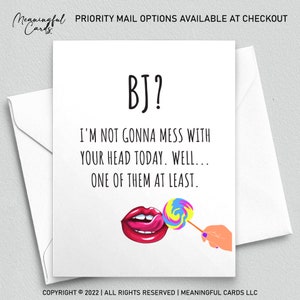 Naughty BJ Anniversary Gift For Him | Naughty Valentine’s Day Card For Men Anniversary Card Naughty Birthday Card Boyfriend Husband
