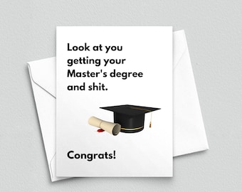 Funny Master's Degree Graduation Card - MA MBA Gift