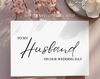 Wedding Day Card for Husband - Minimalist Groom Card