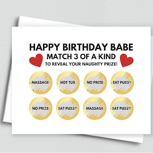 Carte sexe anniversaire coquine à gratter - anniversaire sexe sale à gratter - jeu à gratter sale personnalisé - sexe adulte inapproprié