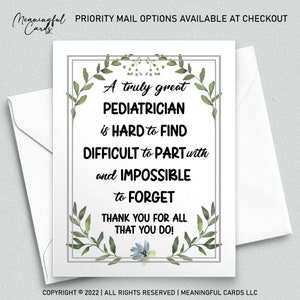 Carte de remerciement pédiatre cadeau pour pédiatre