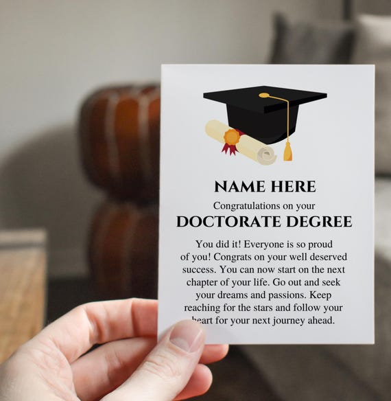 Personalized Doctorate Graduation Card – PHD Graduate Gift - Etsy