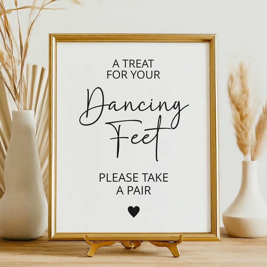 Editable Dancing Feet Wedding Sign Template (instant Download) - Etsy