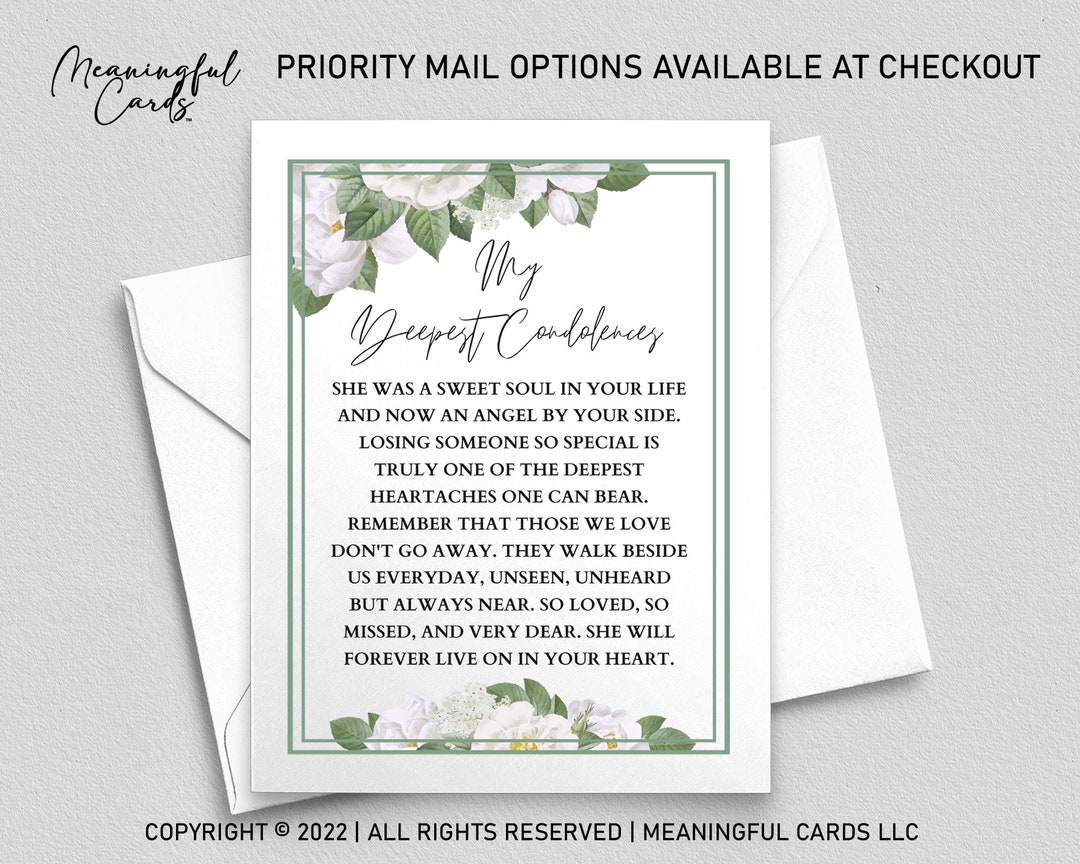 Bereavement Gift Loss of Wife Gift, Grief Card, Sympathy Card