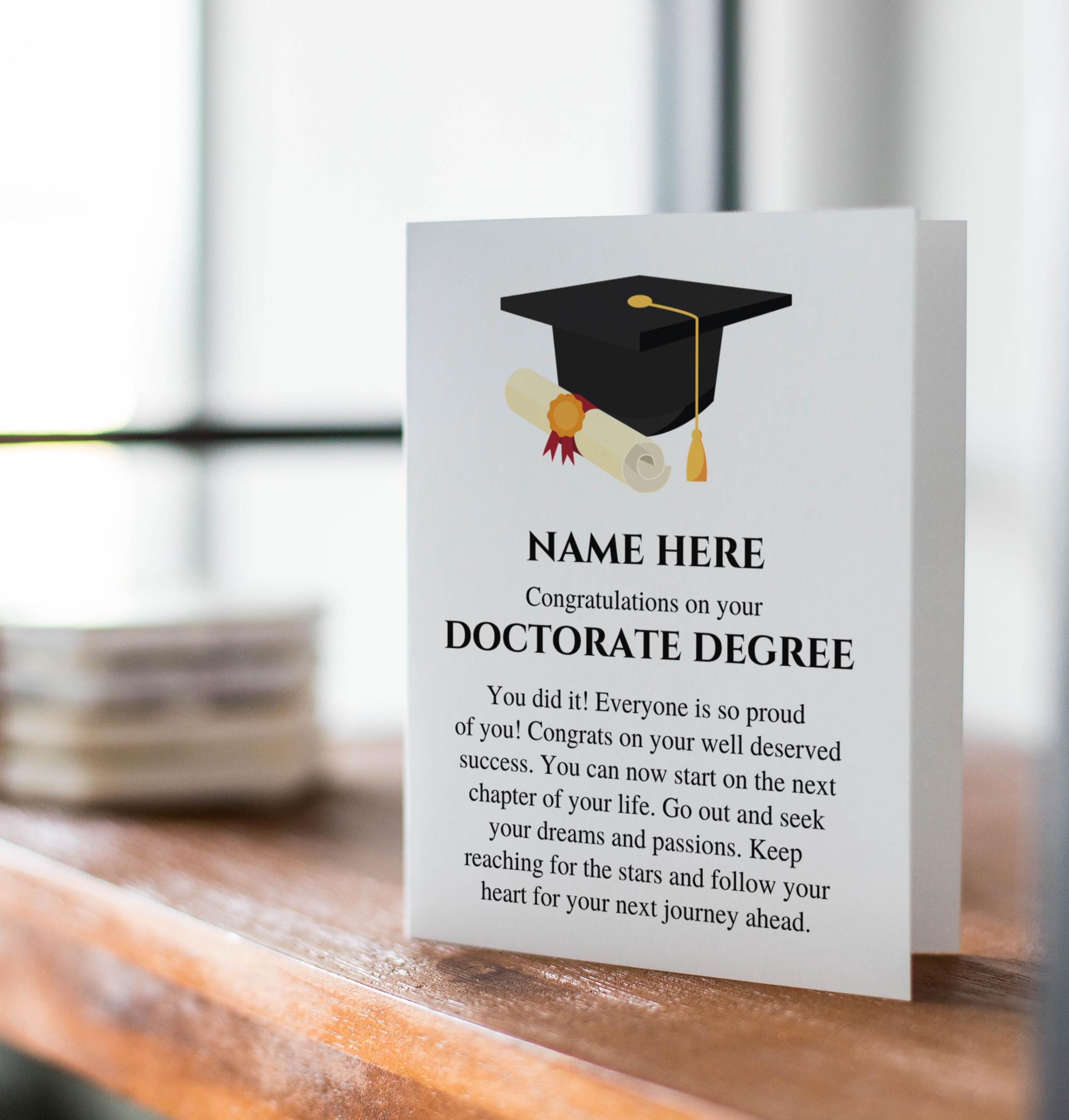 Personalized Doctorate Graduation Card – PHD Graduate Gift - Etsy