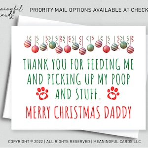 Dog Dad Christmas Card, Cat Dad Christmas Card, Pet Christmas Card, Fur Dad Card, Christmas Gift, Card from Dog, Card from Cat