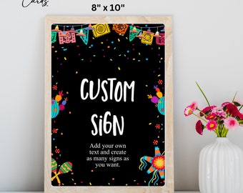 Taco Bout Fiesta Custom Sign – Mexican Decor, Cactus (Digital Download)