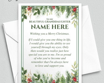 Personalized Granddaughter Christmas Card for my Granddaughter from Grandma / Grandpa