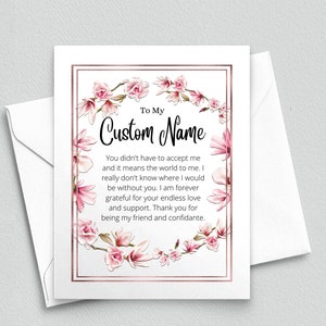 Carte d'anniversaire belle-mère, belle-mère, carte sentimentale belle-mère, cadeau attentionné, message significatif