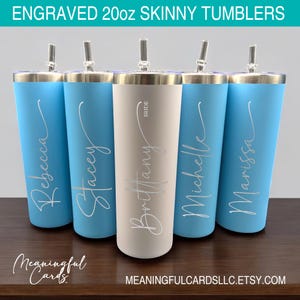 Personalized Laser Engraved Tumbler: Bridesmaid Bachelorette Party Gift