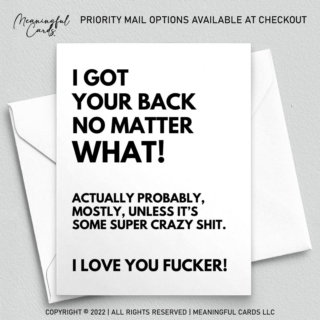 I Got Your Back Funny Greeting Card - Friendship Support Card - Etsy