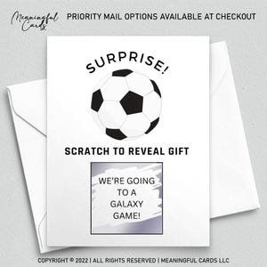 Carte-cadeau personnalisée à gratter pour un match de football, cadeau personnalisé Billet à gratter, Billet surprise, Carte à gratter pour un match de football, Personnalisé