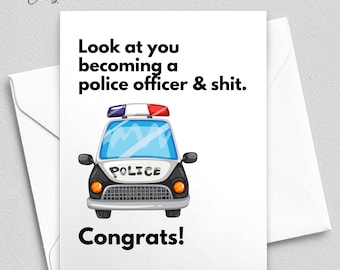 Police Officer Graduation Card, Police Car Design
