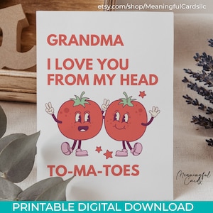 Tarjeta imprimible DIY para abuela, linda tarjeta para el Día de la Madre, descarga digital, tarjeta para imprimir en casa, tarjeta de felicitación imprimible de descarga instantánea