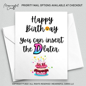 Naughty Birthday Card from Wife Girlfriend, You Can Insert the D Later Birthday Card for Husband Boyfriend, Dirty Birthday Card for Him