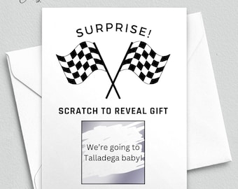 Carte à gratter personnalisée pour billets de course, cadeau surprise