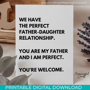 DIY druckbare lustige Karte für Papa, Snarky Vatertagskarte, digitaler Download, Print at Home Karte, druckbare Grußkarte Sofortdownload