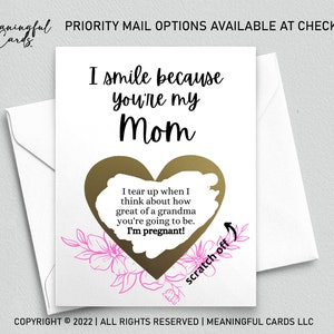 Faire-part de grossesse pour maman, je suis enceinte, nouvelle carte de grand-mère, maman à gratter, vous allez être grand-mère