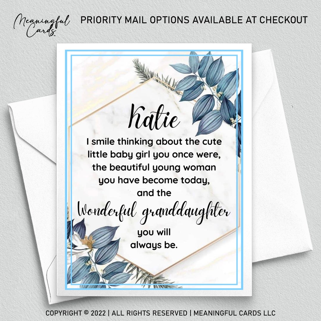 Personalized Card for Granddaughter, Thoughtful Granddaughter Card ...