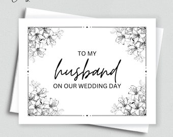 To my Husband on Our Wedding Day - Card for Groom Husband Wedding Day Card for Husband
