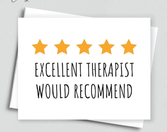Funny Therapist Thank You Card - Therapist Would Recommend