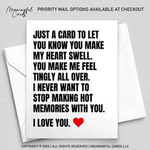 Carte Je t'aime, carte de Saint-Valentin pour elle/lui, carte d'amour sentimental, carte de mariage pour elle, carte bien pensée, anniversaire