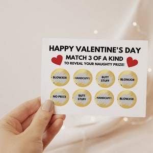 Carte de Saint-Valentin coquine à gratter - jeu à gratter personnalisé pour la Saint-Valentin - inapproprié torride sexy