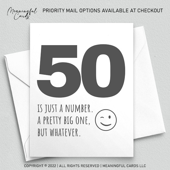 Just A Number 50s Birthday Card Just A Number 50s Birthday Card