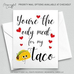 You're The Only Meat for My Taco Anniversary Gift For Him | Naughty Card For Men Anniversary Card Naughty Birthday Card Boyfriend Husband