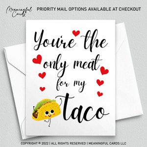 You&#39;re The Only Meat for My Taco Anniversary Gift For Him | Naughty Card For Men Anniversary Card Naughty Birthday Card Boyfriend Husband