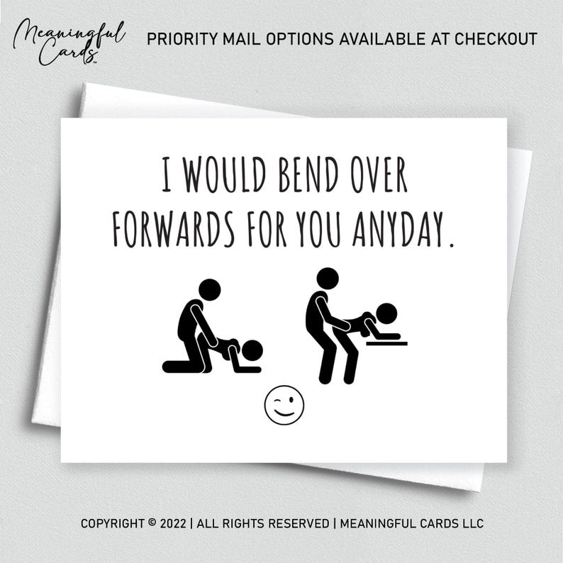 Funny Anniversary Card - I Would Bend Over Forwards for You Anyday - Etsy