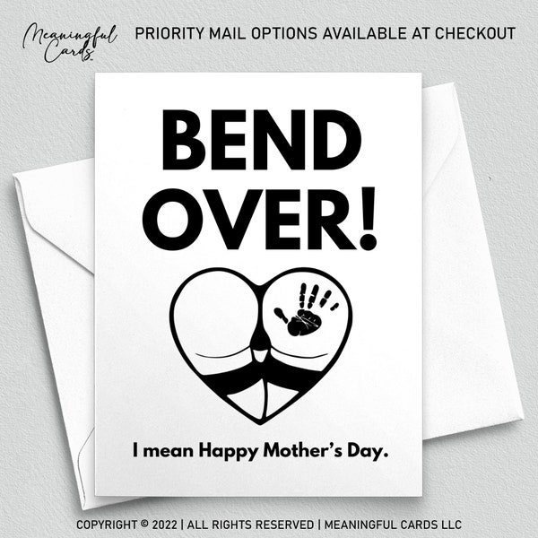Naughty Bend Over Birthday Gift For Her | Dirty Valentines Day Card For Girlfriend | Anniversary Card Raunchy Mother's Day Card for Wife