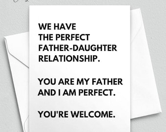 Funny Father's Day Card from Daughter, Relationship Greeting Card